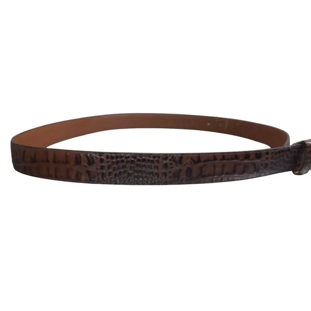 Tony Lama Men's Top Grain Leather‎ Brown Belt Size 42 with Belt Buckle Made USA